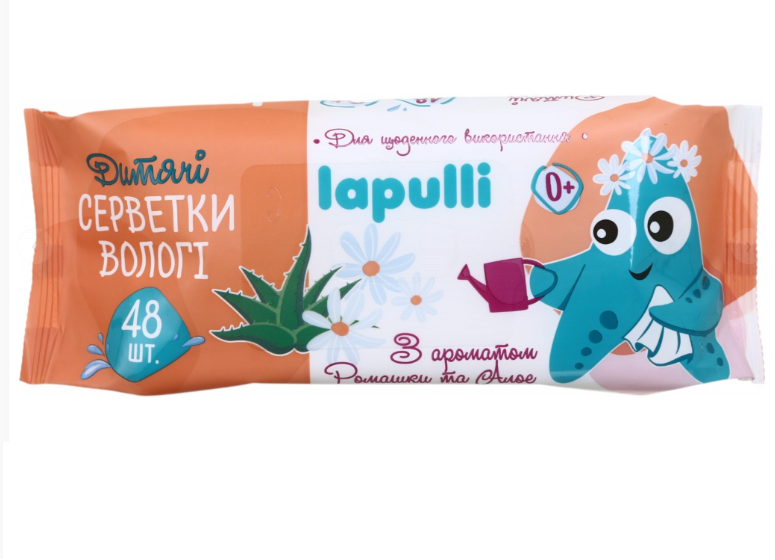 Вологі серветки LAPULLI Алое та ромашка 48 шт